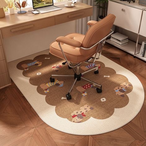 Tapis de chambre - Velours cristal doux et résistant - Antidérapant, facile à nettoyer - Idéal pour bureau, lit ou fauteuil - Décoration moderne et confortable-80x120 cm (1/3)