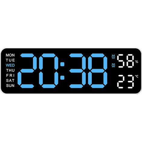Horloge Électronique - Affichage LED Grand Format - Réveil Numérique Rectangulaire - Montage Murale ou Sur Pied - 1 Pièce (1/5)