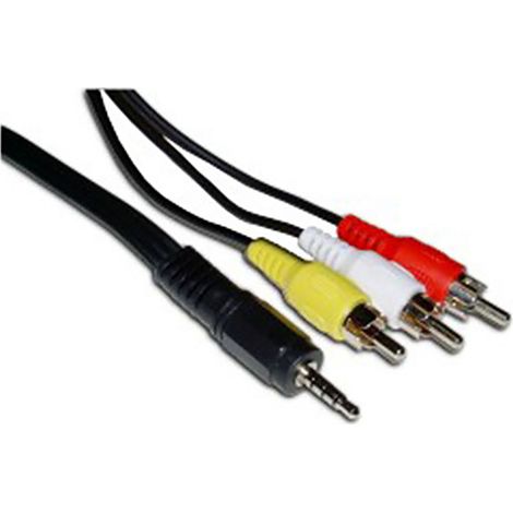 BeMatik - Cable Audio/Vídeo Cámara 3m (3X-Minijack-M / 3xRCA-M)