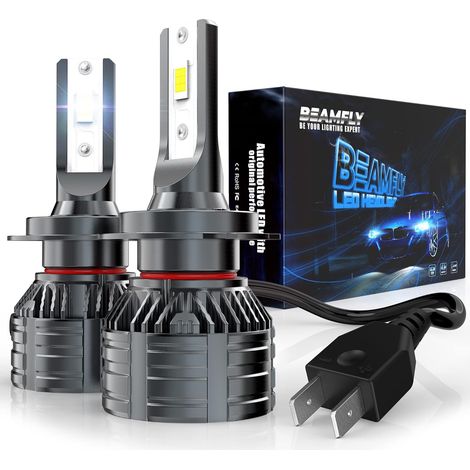 Ampoules H7 LED 32000LM, Phares Avant de Voitures, 100W, 12V, 6000K Blanc (1/5)
