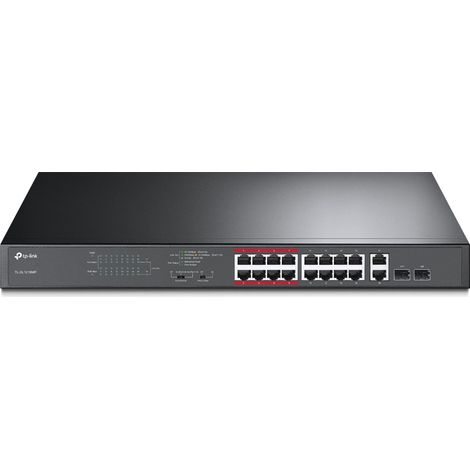 TL-SL1218MP No administrado Gigabit Ethernet (10/100/1000) Energía sobre Ethernet (PoE) 1U Negro