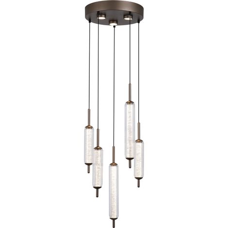 Suspension unique Cattail Verre à bulles 5 lumières - 76210-5CL (1/5)