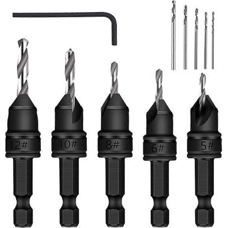 Set mit 11 Senkbohrern, Senkbohrer, Schraubendreher, Reibahle, Sechskantschneider