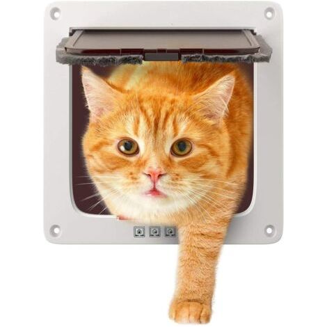 Green Mobility-Chatière à fermeture magnétique 4 positions pour chats et petits chiens – Dimensions passage 14,5 x 15,5 cm – Installation facile sur murs et portes (1/5)
