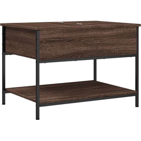 Kaffeetisch Eiche braun 70x50x50 cm aus MDF und Metall