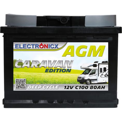 Electronicx Caravan Edition Batterie AGM 80 AH 12V Wohnmobil Boot Versorgung… (1/5)