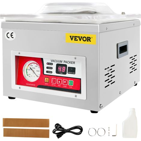 VEVOR Confezionatrice Sottovuoto per Alimenti, Modello DZ-260A 220 V 50 Hz 180 W Macchina per Sottovuoto per Alimenti, Frutta, Sottaceti, Materiali da Restauro, Elementi Elettronici e Metalli Rari (1/5)