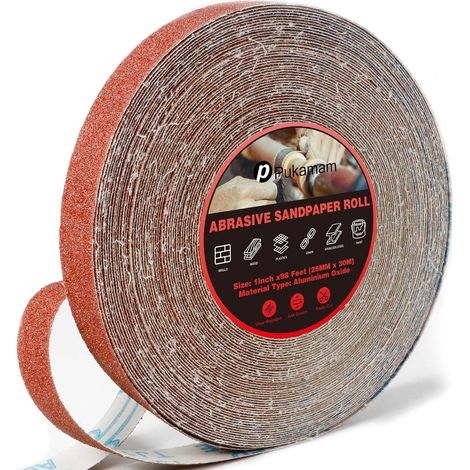 Schleifpapier Rolle 40 Körnung 25 mm 30 m Schmirgelleinen P40 (1/5)