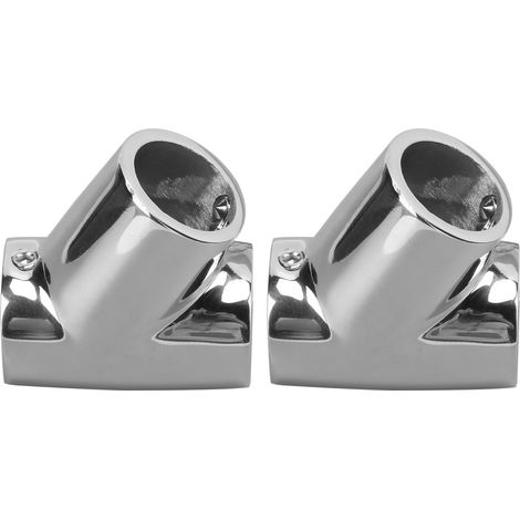 2 pièces Raccord en T pour rampe d'escalier 60°, acier inoxydable 316 poli, gauche droite, pour tube de 22 mm (1/5)