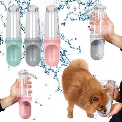 2x Hunde-Wasserflasche mit Napf, praktische tragbare Wasserflasche für Hunde