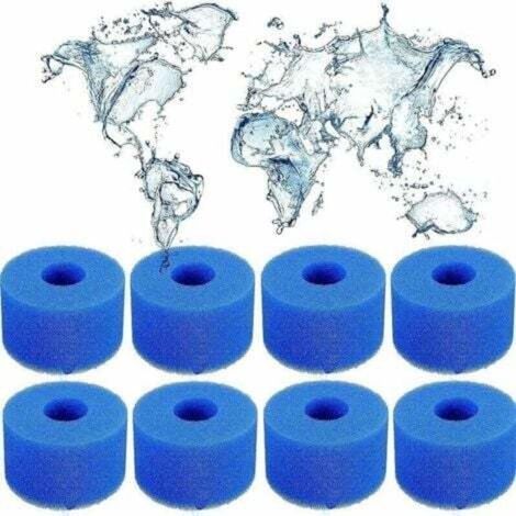 -Lot de 8 filtres en mousse de type S1, spa pour Intex S1, réutilisables, pour piscine de type S1, pour piscine, aquarium, spa.,-- (1/4)