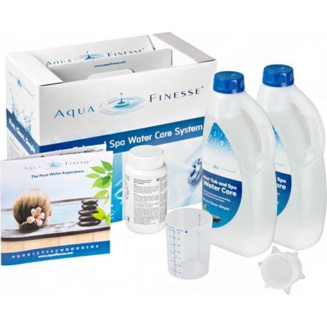 Kit traitement spa Aquafinesse – Traitement multi-actions – 2 bidons de 2L – Ajuste le pH et l'alcalinité – Pour eau douce et agréable – Piscimar