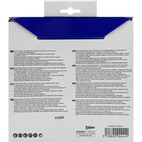 Tivoly • Lama per sega circolare • Ø180mm • 40 denti in metallo duro • Ottima finitura • Per sega portatile • Per taglio legno