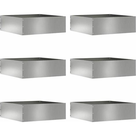 Raseneinfassung 6 pcs Silber 40 x 40 x 13 cm Verzinkter Stahl