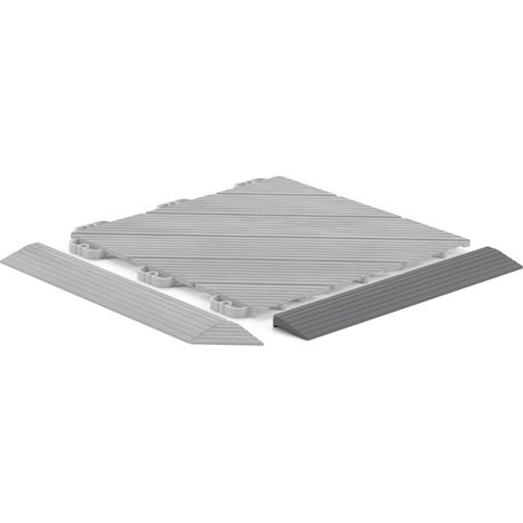 Rampe grise 8 mm Rampe à queues d'aronde pour usage intensif Rampe 31,6x5,5 cm effet bois idéal pour terrasse (1/2)
