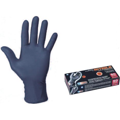 2PZ GUANTI IN NITRILE SPESSORATI NERI - tg.XL in conf. da 50 pz. (PG506.12)