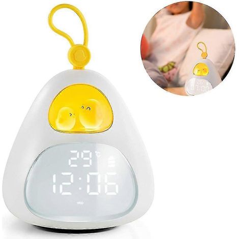 Réveil pour enfants, veilleuse et lampe de réveil avec chargeur USB, outil d'aide au sommeil pour enfants, réveil numérique Beenate pour la chambre de bébé (1/5)