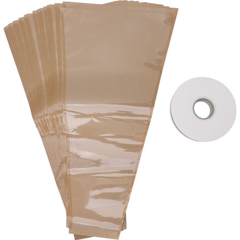 50 sachets d'emballage pour fleurs en papier kraft, avec ruban, pour emballer vos bouquets et autres créations florales (mariage, anniversaire, remise de diplôme, etc.). (1/5)