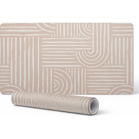 Alfombrilla de escritorio moderna para teletrabajo con l铆neas geom茅tricas, 90x45 cm.