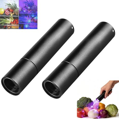 Lampe de poche UV à lumière noire - Outil d'inspection LED UV 365nm pour détecter les résidus sur les fruits et légumes, compact et portable pour la maison et la cuisine