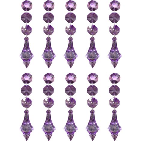 Prisme Pour Lustre - Acrylique Et Verre Cristal - Décoration Intérieure Fenêtre Arbre De Noël Chambre Enfant - Lot De 10 (1/5)