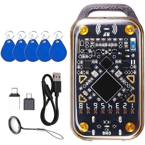 Chameleon Ultra RFID-Chip-Lesegerät, Smartcard-Emulator, NFC-Duplikator, 125K/13,56M ID-Smartcard-Decoder + 5XCUID-Schlüsselanhänger (1/5)