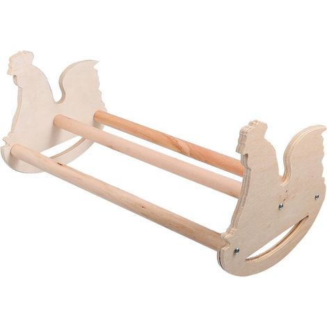 Perchoir en Bois Forme Poulet pour Oiseaux, 1 Pièce, Kaki Support pour Volière, Accessoire pour Volaille, Usage en Cage, Profil Simple (1/5)