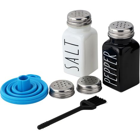 Lot de 2 flacons distributeurs d'huile, noir et blanc, flacons souples pour condiments de cuisine