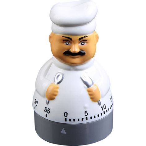 Timer da cucina meccanico da 60 minuti – Progettato da chef, in plastica resistente, con impostazioni precise e segnale acustico di fine corsa – Confezione da 1