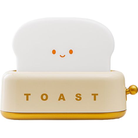 Lampe Veilleuse Forme Toasteur - 3000 K - Réglage Luminosité Variable - USB Alimenté - Pour Chambre À Coucher Dortoir Camping Décoration Fête - 1 Pièce (1/5)