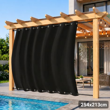ROSNEK MegaShield Rideau extérieur extra-large occultant imperméable coupe-vent 254 x 213 cm Noir 1 panneau