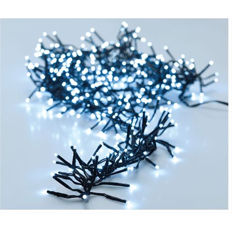 Büschel Lichterkette kalt weiß - 8,5 m / 1152 LED - Deko Baum Beleuchtung mit Controller und Speicherchip - für Außen und Innen