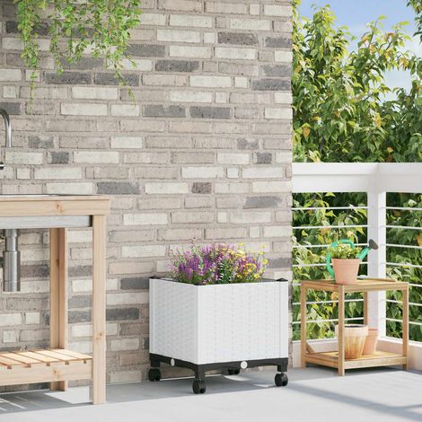 Teenpull – Gartenpflanzer mit Rädern Weiß 40 x 40 x 48 cm PP (1/5)