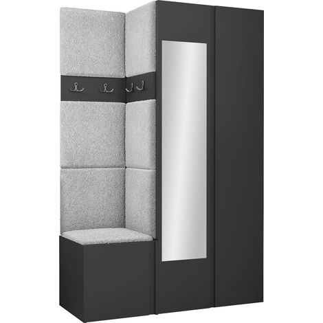 Conjunto para recibidor Pinis XXVI, Abriamo 6, 186x116x46cm, Espejo, Aglomerado laminado, Tapiz, Colocada, Montada en la pared