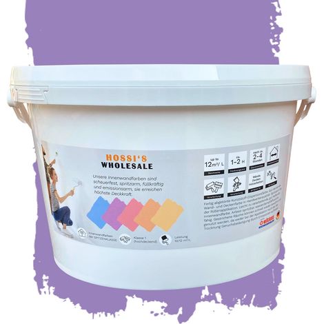 2,5 Liter Premium Klasse 1 Wandfarbe Lavande Provence Lila Violett tropf- und spritzgehemmt hochdeckend geruchslos Edelmatt (1/5)