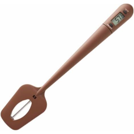 Thermomètre pour sauces de cuisine Spatule à bonbons de cuisine portable avec agitateur en un, nylon + silicone, idéal pour le chocolat, les crèmes, les sauces et les sirops (1/5)