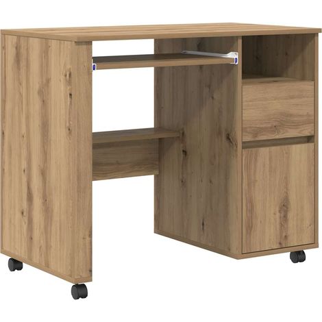 Maison Exclusive - Tisch mit Rädern Artisan-Eiche 91 x 50 x 77 cm
