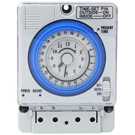 Temporizador Mecánico TB388 15 Minutos Interior 24 Horas Salida Mecánica Relé de Interruptor de Tiempo AC250V 20a sin Falla de Energía (1/5)