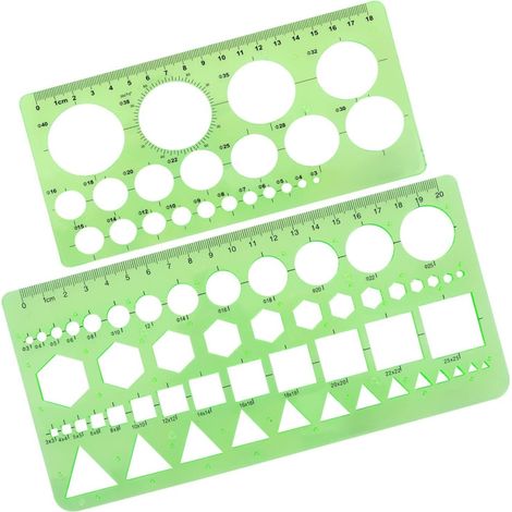 2 Stück Kreis Schablone Vorlage, Geometrische Schablonen, Quilling Schablone Kreisschablone zum Zeichnen Kreis Lineal Zum Malen Für Zeichenhilfen Büro und Schule (Grün) (1/5)