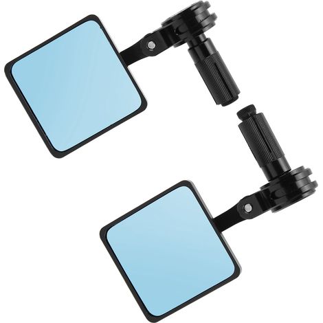 Set mit 2 universellen, wasserdichten Motorrad-Rückspiegeln aus Aluminium, schwarz. (1/5)