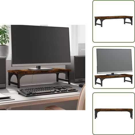Monitorhalter Holzwerkstoff - vidaXL Monitorständer Räuchereiche 55x23x14 cm Holzwerkstoff - Monitorständer Räuchereiche (1/5)