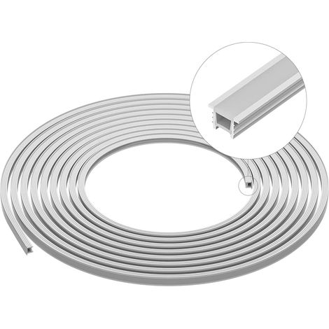 Profil LED Silicone T1212 3M Profil de Surface Néon LED Spotless pour Bande LED Flexible de 5-7mm IP67 Etanche 12x12mm Éclairage 120° (Pas de Bande LED) (1/5)
