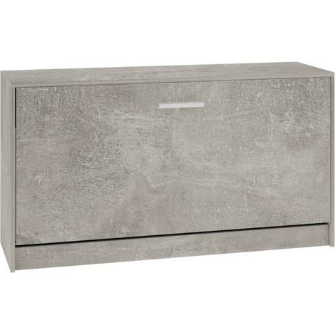 Banc à chaussures bottes commode étagère meuble entrée rangement 80 x 24 x 45 cm bois d'ingénierie gris