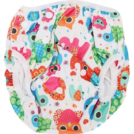 Couche de bain bébé motif floral cartoon réutilisable imperméable unisexe XLD20 (1/5)