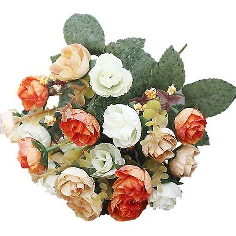 rose artificielle pour décoration de jardin, fête, mariage ou vacances à faire soi-mêmeorange (1/5)