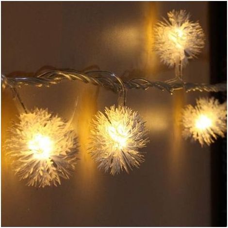pair De Boules de Neige, 8.2ft / 20 LED Guirlande Lumineuse de Noël aveCôtélécommande, étanche Décoration pour Intérieur Et Extérieur Fête de Mariage Sapin de Noël (Blanc Chaud)-Fei Yu
