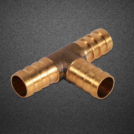 Raccord en T en laiton à 3 voies pour tuyau de carburant, 12 mm, pour air comprimé, huile et gaz. (1/5)