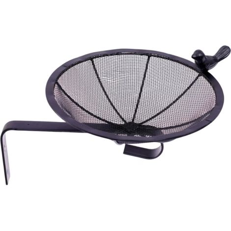 Mangeoire à oiseaux sur poteau, plateau à graines en maille de 20 cm, grande pince de 7,5 cm, plateforme pour balcon ou porche, oiseaux sauvages (1/5)