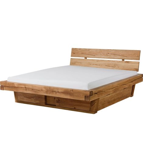 Bett mit Schubladen Eiche 180x200x87 natur geölt BREGENZ 111 (1/4)