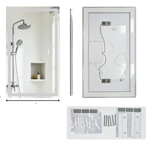 Miroir de Salle de Bain, Éclairé, Haut-Parleur Bluetooth, 120x70cm (1/2)